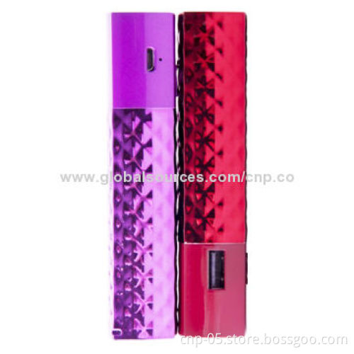2,200mAh Diamond Portable Chargers with SOS Light, 10 Colors Available